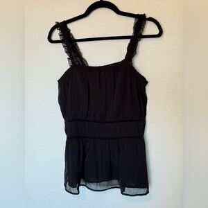 Old navy Black Sleeveless Ruffle Top size Large